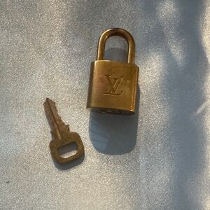 Louis Vuitton Gold-tone Padlock and Key Set 303